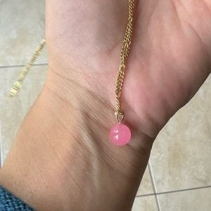 Pink Jade Pendant Necklace